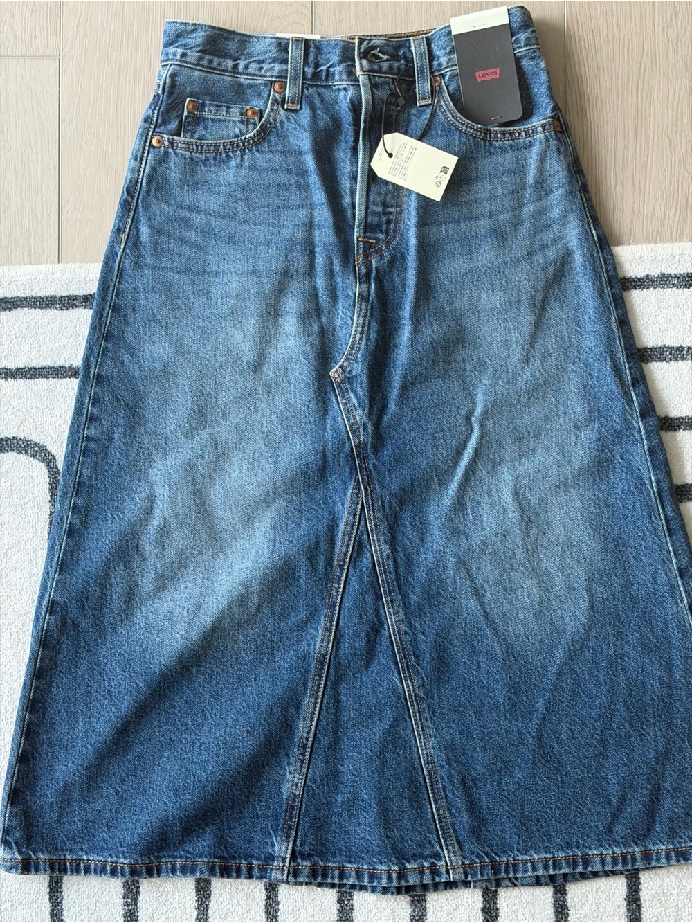Levi's Blue Denim Flare/Wide-Leg Jean Skirt